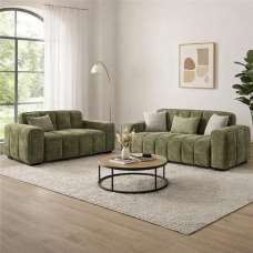 Pelaro Fabric 3+2 Seater Sofa in Olive Green - UK