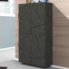 Pembroke Wooden Shoe Storage Cabinet With 4 Doors In Slate - UK