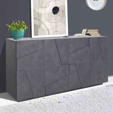 Pembroke Wooden Storage Cabinet With 4 Doors In Slate - UK