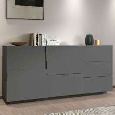 Pendleton Wooden Sideboard With 2 Doors And 3 Drawers In Matte Anthracite - UK