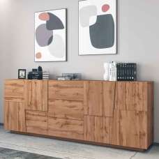 Pendleton Wooden Sideboard With 4 Doors And 3 Drawers In Wotan Oak - UK