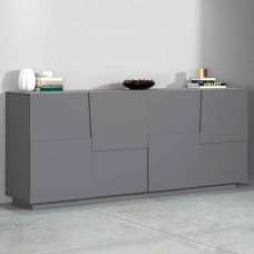 Pendleton Wooden Storage Cabinet With 4 Doors In Matte Anthracite - UK