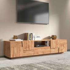Pendleton Wooden TV Stand With 4 Doors In Wotan Oak - UK