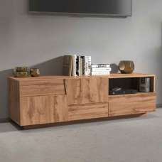 Pendleton Wooden TV Stand With 2 Doors And 1 Drawer In Wotan Oak - UK