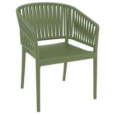 Penwell Polypropylene Outdoor Armchair In Olive Green - UK