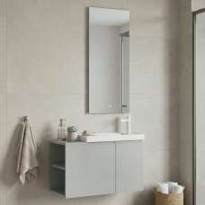 Perla Wooden Wall Mounted Bathroom Furniture Set in Matte Cashmere - UK