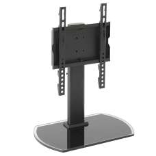 Perth 43'' Universal Swivel Table Top Glass Base TV Stand - Black - UK