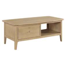 Petaluma Wooden Coffee Table With 1 Drawer - Oak - UK