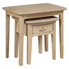 Petaluma Wooden Nest Of 2 Tables - Oak - UK