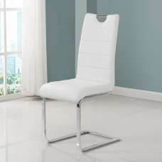 Petra Faux Leather Dining Chair In White - UK