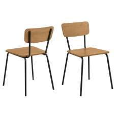 Petros Wild Oak Wooden Dining Chairs In Pair - UK