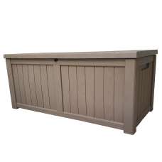 Pevely Plastic Garden Storage Box With Gas Lift In Brown - UK