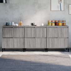 Peyton Wooden Sideboard With 12 Doors In Grey Sonoma Oak - UK