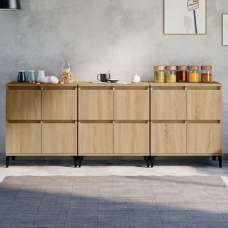 Peyton Wooden Sideboard With 12 Doors In Sonoma Oak - UK