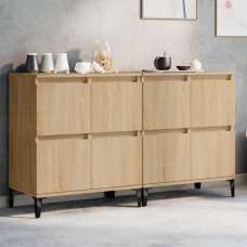 Peyton Wooden Sideboard With 8 Doors In Sonoma Oak - UK