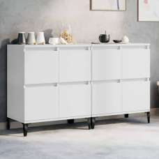 Peyton Wooden Sideboard With 8 Doors In White - UK