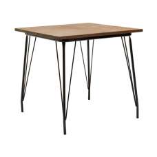 Pherkad Square Wooden Harpin Dining Table In Natural - UK