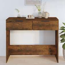 Phila Wooden Console Table With 2 Drawers In Smoked Oak - UK