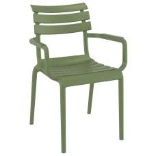 Pikeville Polypropylene Outdoor Armchairs In Olive Green - UK