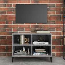 Pilvi Wooden TV Stand In Concrete Effect With Metal Legs - UK