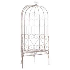 Piper 95cm Wrought Iron Garden Seating Bench In Antique Brown - UK