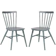 Piper Vintage Blue Aluminium Side Chairs In Pair - UK