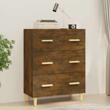 Pirro Wooden Chest Of 3 Drawers In Smoked Oak - UK