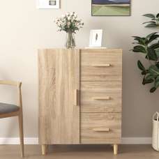 Pirro Wooden Sideboard With 1 Door 3 Drawers In Sonoma Oak - UK