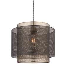 Plexus Small Pendant Light In Matt Black And Antique Brass - UK