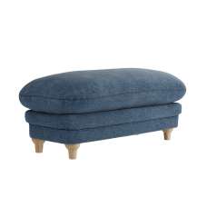 Plumpton Fabric Foot Stool In Denim Blue - UK
