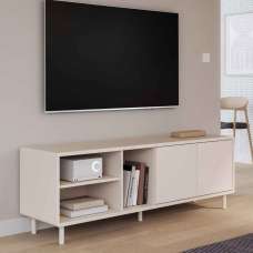 Plyna Wooden TV Stand with 2 Doors in Sand - UK