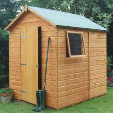Polmont Wooden Garden Apex Shed In Honey Brown 7x5 - UK