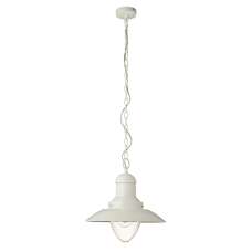 Polperro Clear Glass Ceiling Pendant Light In Cream Gloss - UK