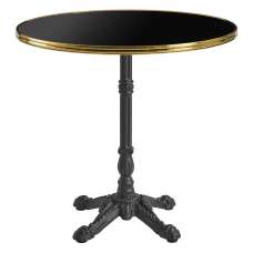 Pontiac 60cm Gold Rim Wooden Bistro Table In Dark Marble Effect - UK