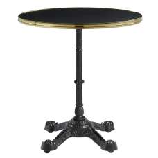 Pontiac 70cm Gold Rim Wooden Bistro Table In Black - UK