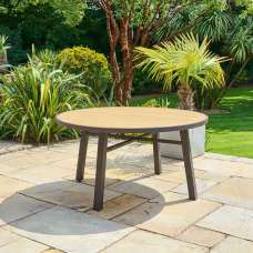 Porta Aluminium Garden Dining Table in Grey and Oak - UK