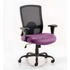 Portland HD Black Back Office Chair With Tansy Purple Seat - UK