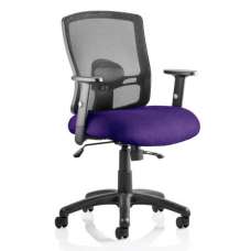 Portland II Black Back Office Chair With Tansy Purple Seat - UK