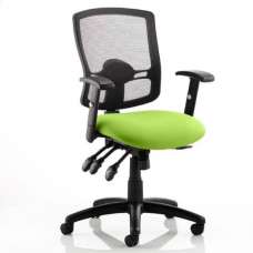 Portland III Black Back Office Chair With Myrrh Green Seat - UK