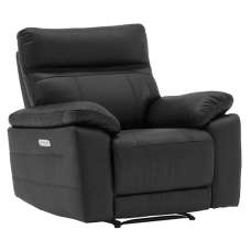 Posit Electric Recliner Leather 1 Seater Sofa In Black - UK
