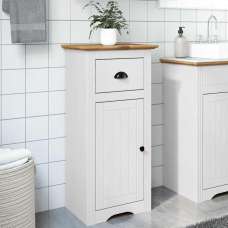 Potsdam Wooden Bathroom Cabinet With 1 Door 1 Drawer In White Oak - UK
