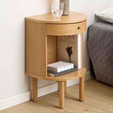 Pottstown Wooden Bedside Cabinet With 1 Drawer - Oak - UK