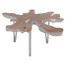 Praecipua Wooden Coffee Table In Natural And Silver - UK
