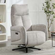Prato Fabric Electric Recliner Chair In Rabbit - UK