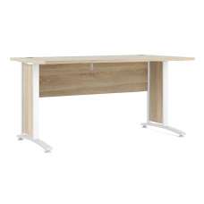 Prax 150cm Computer Desk In Oak With White Legs - UK