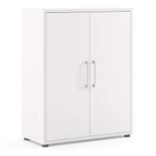 Prax 2 Doors 2 Shelves Office Storage Cabinet In White - UK