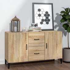 Precia Wooden Sideboard With 2 Door 2 Drawer In Sonoma Oak - UK