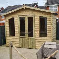 Pretoria Medium Wooden Garden Summerhouse With 2 Windows In Natural - UK