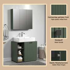 Provence Wooden Vanity Unit with Mirror in Green - UK