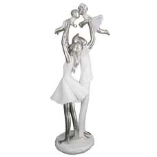Provo Polyresin Familienzeit Sculpture In White And Silver - UK